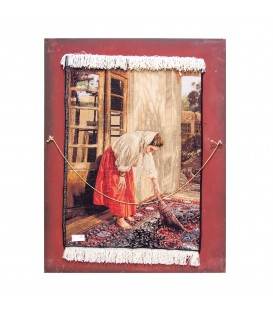 تابلو فرش دستباف طرح دختر روستايي کد 901011