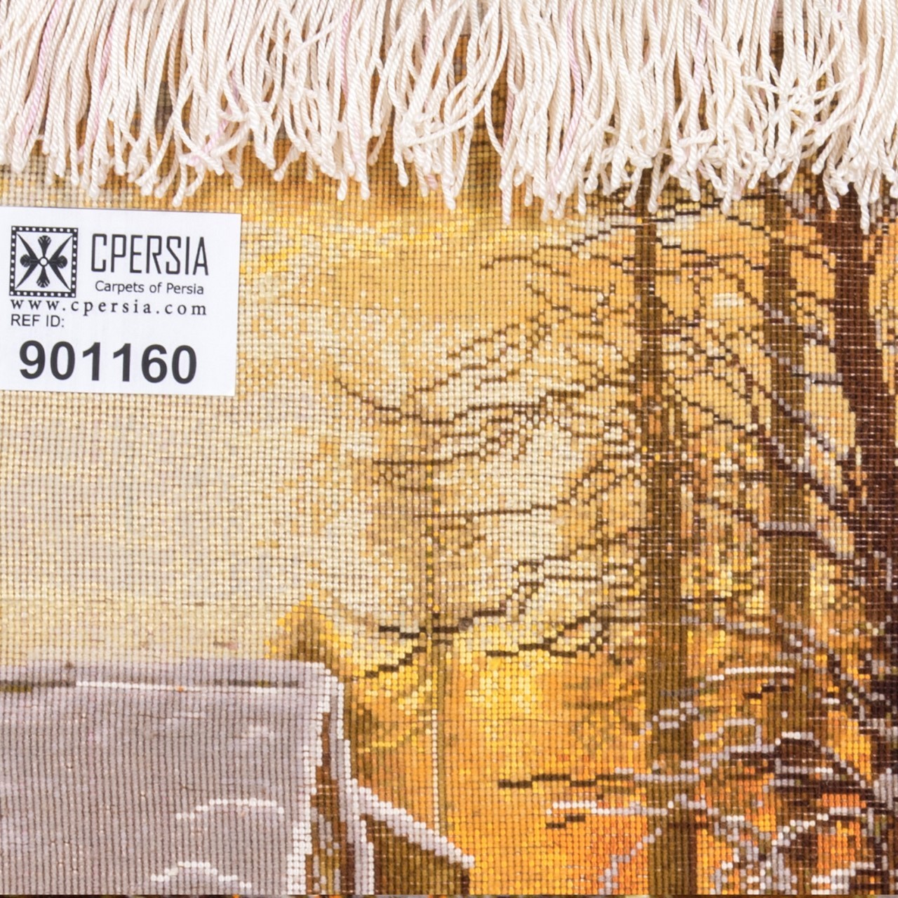 تابلو فرش دستباف طرح منظره زمستان آسیاب کد 901160