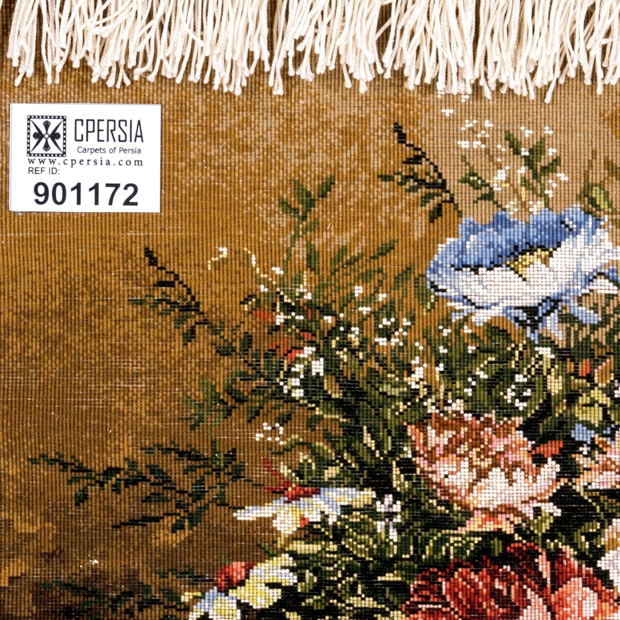 تابلو فرش دستباف طرح گل با گلدان سفالی کد 901172