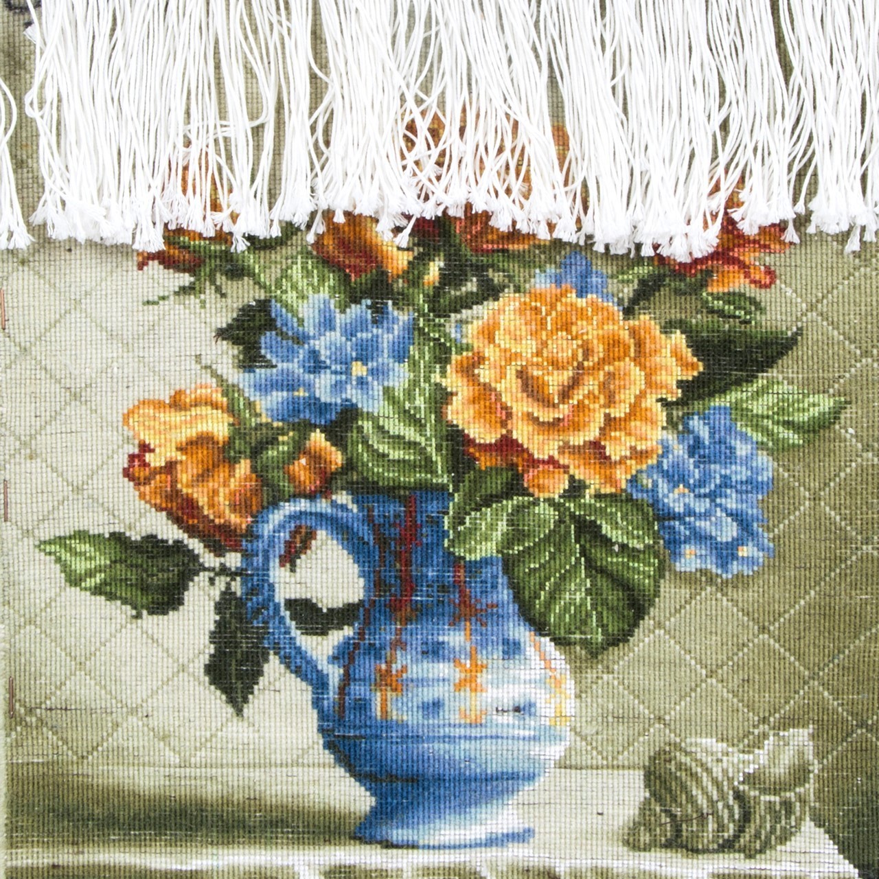 تابلو فرش دستباف طرح گل با پارچ کد 901248