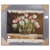 تابلو فرش دستباف طرح گل های لاله در گلدان کد 901786