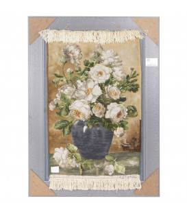 تابلو فرش دستباف طرح گل های لاله در گلدان کد 901791