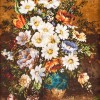 تابلو فرش دستباف طرح گل با گلدان سفالی کد 901231