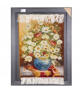 تابلو فرش دستباف طرح گل ترمه در گلدان کد 792025