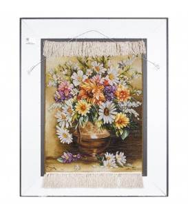 تابلو فرش دستباف طرح گل در گلدان کد 792027