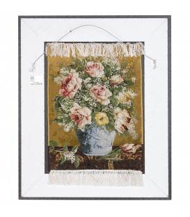 تابلو فرش دستباف طرح گل در گلدان کد 792035