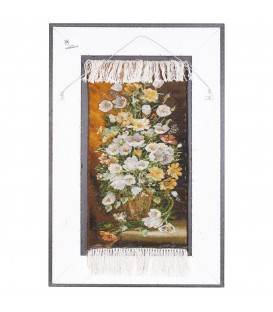 تابلو فرش دستباف طرح گل در گلدان کد 792029