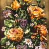 تابلو فرش دستباف طرح گل رز با گلدان کد 901208