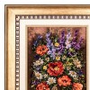 تابلو فرش دستباف طرح گل رز و بابونه در گلدان کد 901196