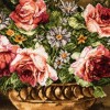 تابلو فرش دستباف طرح گل 5 شاخه رز در گلدان کد 901185