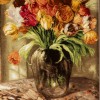 تابلو فرش دستباف تبریز طرح گل های لاله در گلدان کد 901817