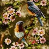 تابلو فرش دستباف تبریز طرح پرندگان در بهار کد 901818