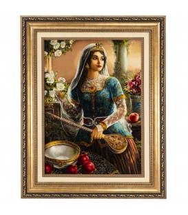 イランの手作り絵画絨毯 タブリーズ 901845