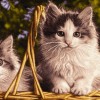 تابلو فرش دستباف تبریز طرح دو گربه در سبد کد 901854