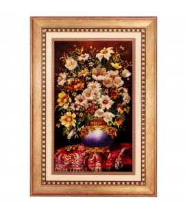 تابلو فرش دستباف گل در گلدان تبریز کد 901881