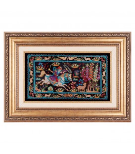Tableau tapis persan Qom fait main Réf ID 901906
