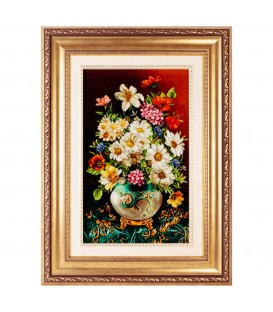تابلو فرش دستباف گل در گلدان تبریز کد 901935