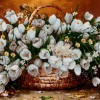 تابلو فرش دستباف گل های لاله در گلدان تبریز کد 901953