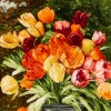 تابلو فرش دستباف گل لاله در گلدان تبریز کد 901957