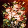تابلو فرش دستباف گل در گلدان شیشه ای تبریز کد 901967