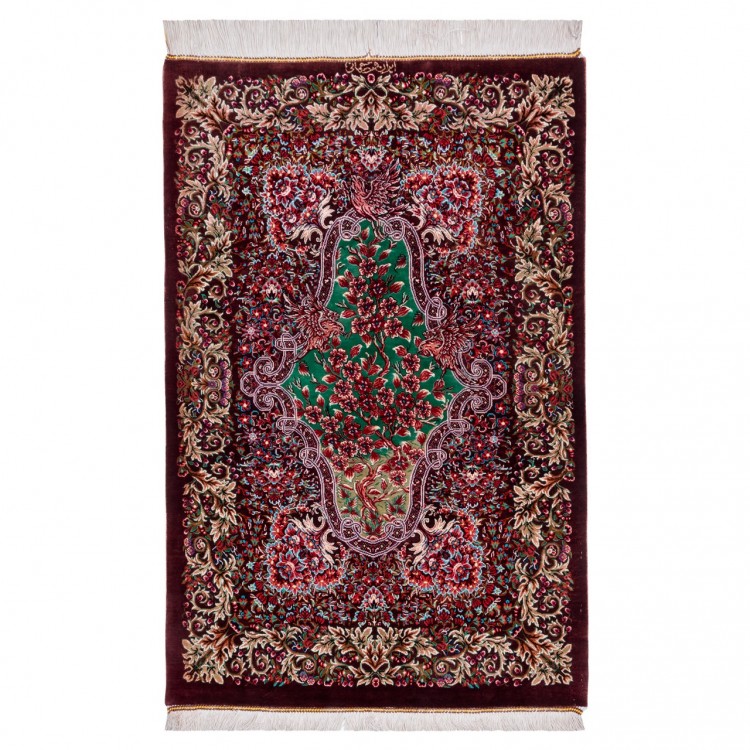 Tapis persan Qom fait main Réf ID 174680 - 59 × 90