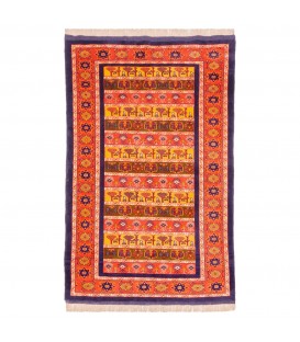 Tappeto persiano turkmeno annodato a mano codice 141076 - 128 × 190