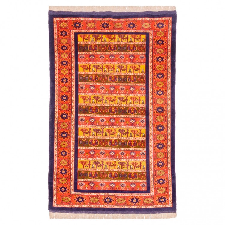 فرش دستباف دو و نیم متری ترکمن کد 141076