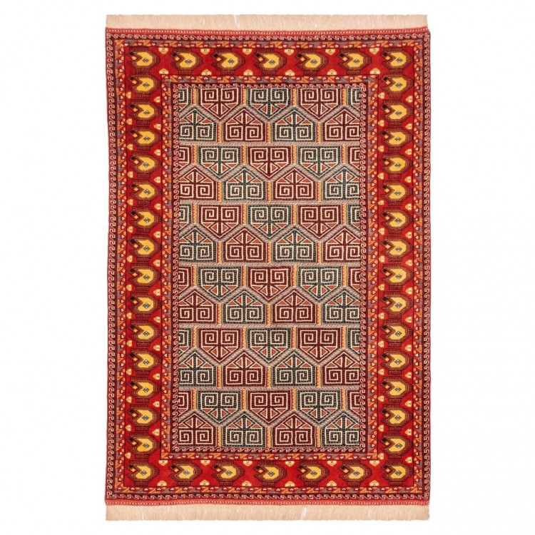 فرش دستباف دو و نیم متری ترکمن کد 141077