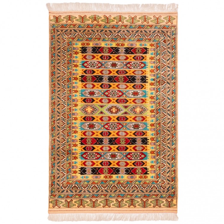 Tappeto persiano turkmeno annodato a mano codice 141090 - 132 × 200
