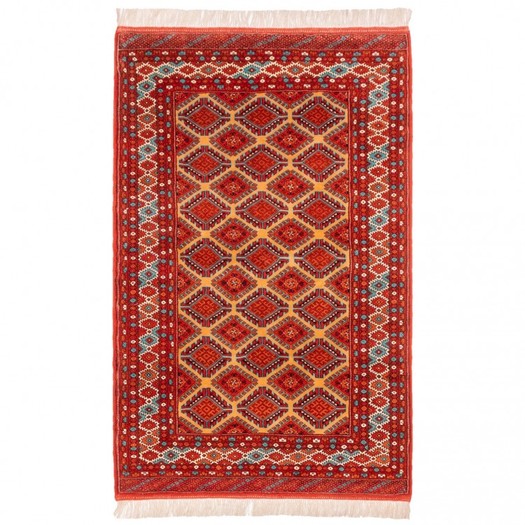 Tappeto persiano turkmeno annodato a mano codice 141092 - 132 × 205