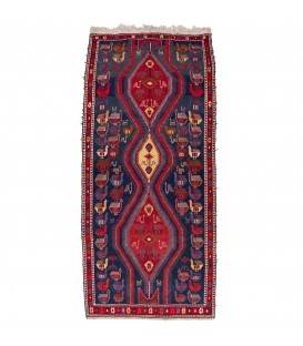 گلیم سوزنی دستباف قدیمی سه متری آذربایجان کد 102248