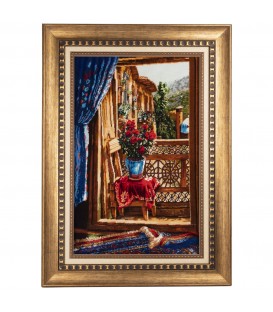 Tableau tapis persan Tabriz fait main Réf ID 902013