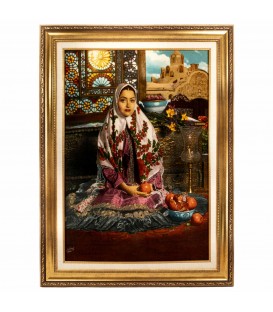 イランの手作り絵画絨毯 タブリーズ 番号 902028