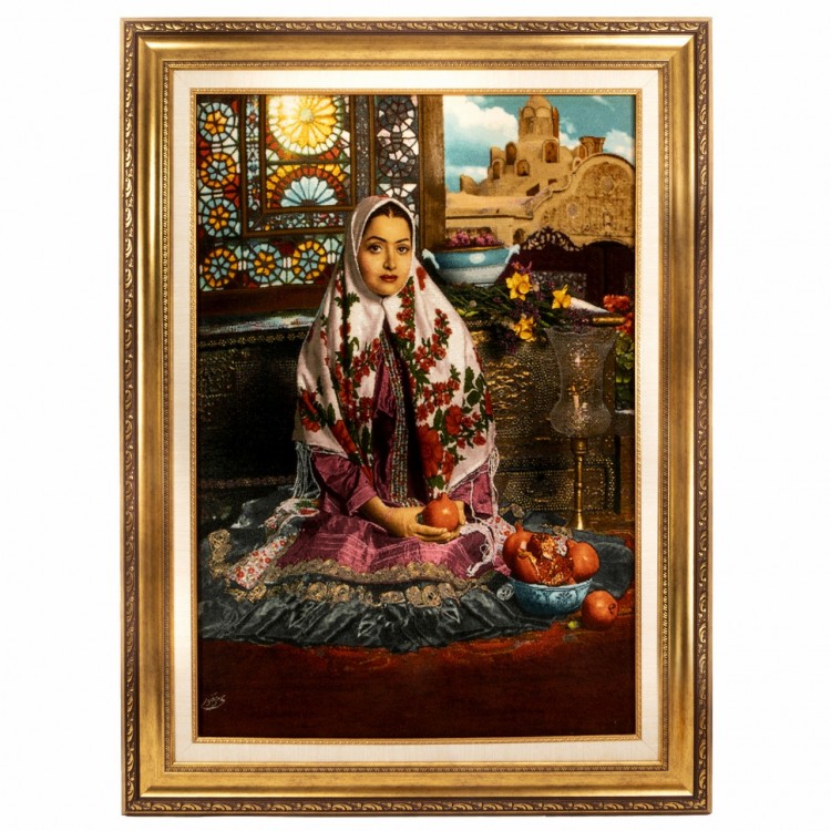 イランの手作り絵画絨毯 タブリーズ 番号 902028