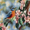 تابلو فرش دستباف دو پرنده و شکوفه های بهاری تبریز کد 902043