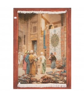 イランの手作り絵画絨毯 タブリーズ 番号 902036