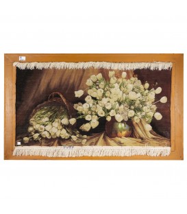 تابلو فرش دستباف گل لاله در گلدان تبریز کد 902082