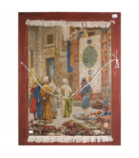 Tableau tapis persan Tabriz fait main Réf ID 902129