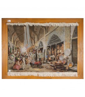 Tableau tapis persan Tabriz fait main Réf ID 902081