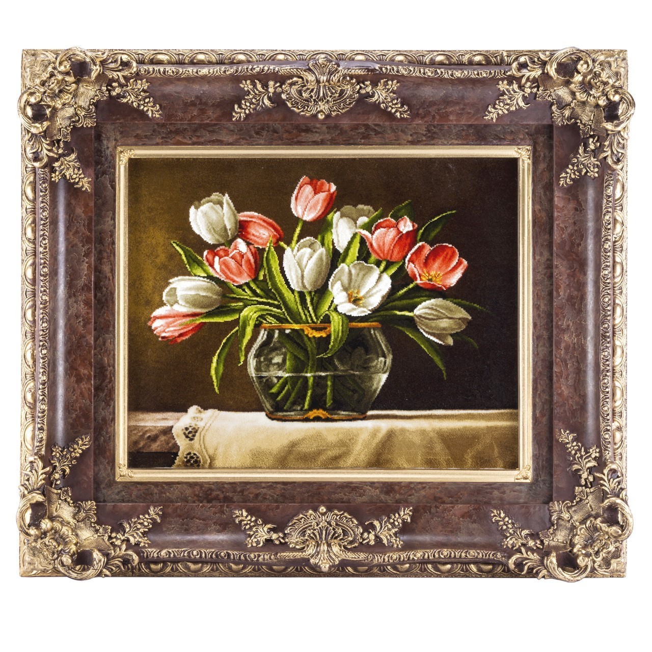 تابلو فرش گالری سی پرشیا طرح گل لاله در تنگ کد 901271