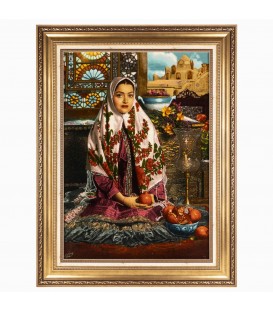 イランの手作り絵画絨毯 タブリーズ 番号 902160