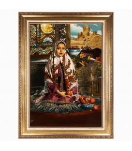 イランの手作り絵画絨毯 タブリーズ 番号 902161