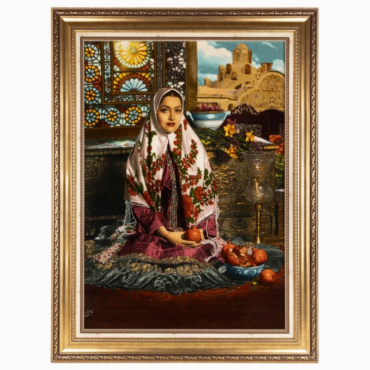 Tableau tapis persan Tabriz fait main Réf ID 902161