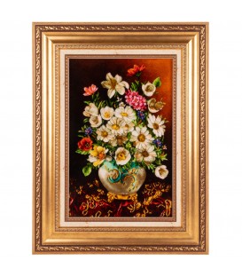 تابلو فرش دستباف گل در گلدان تبریز کد 902135