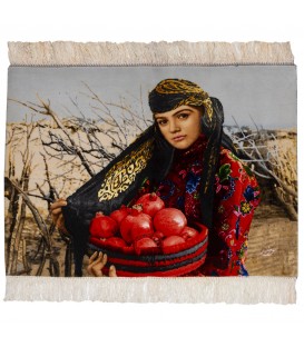 イランの手作り絵画絨毯 タブリーズ 番号 793072