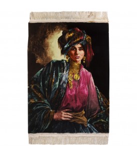 イランの手作り絵画絨毯 タブリーズ 番号 793081