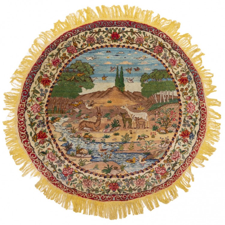 Tappeto persiano Tabriz annodato a mano codice 184037 - 110 × 110