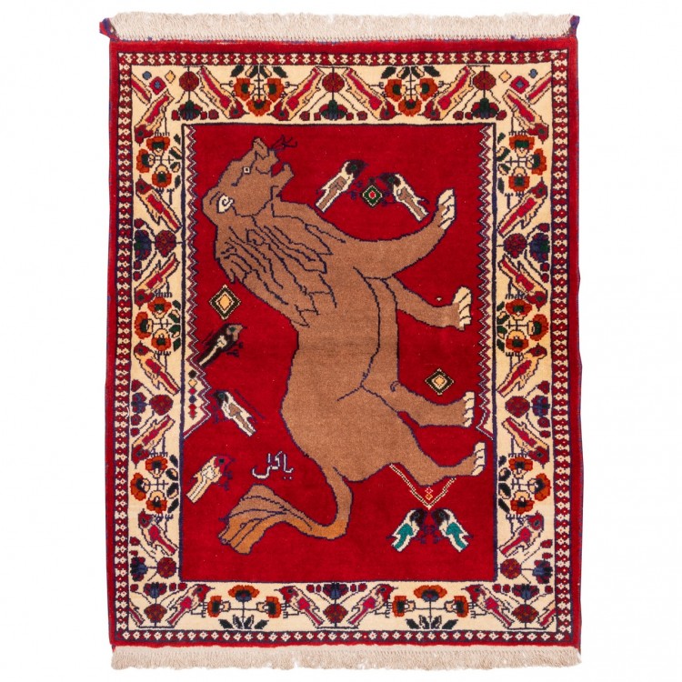 Tapis persan Qashqai fait main Réf ID 183043 - 92 × 118