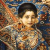 Tableau tapis persan Tabriz fait main Réf ID 913001