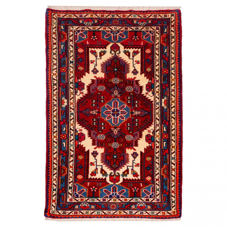 イランの手作りカーペット トゥイゼルカン 番号 185156 - 90 × 140